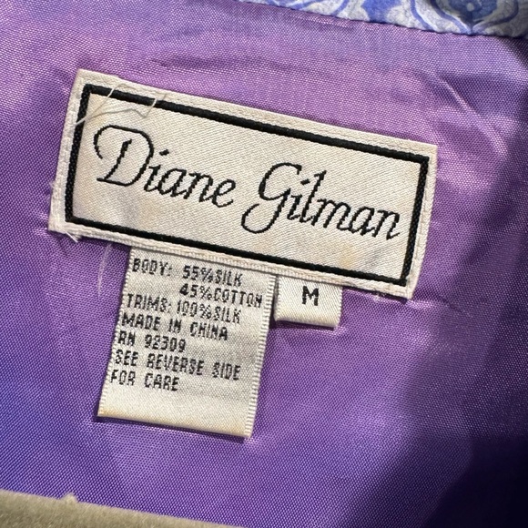 Diane Gilman Blue Patchwork Blazer - Picture 2 of 9